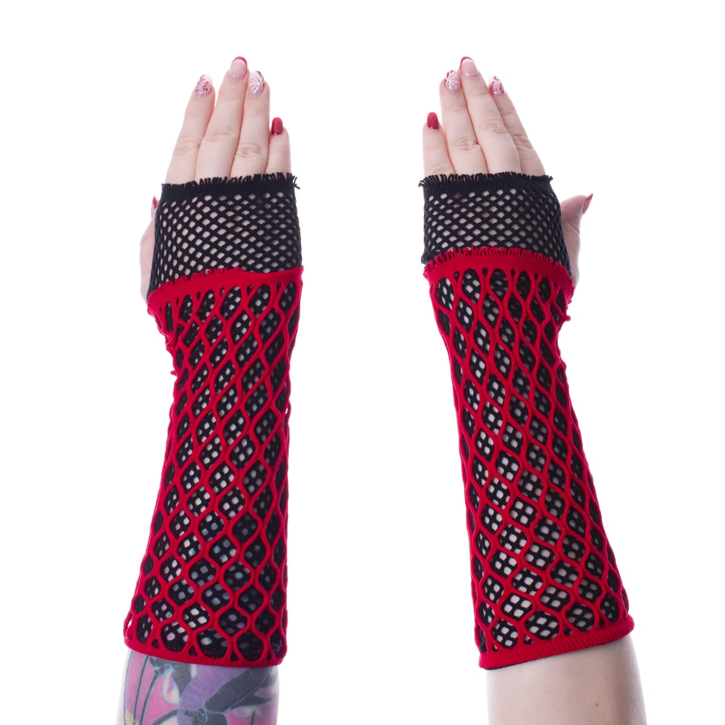 LOLITA MESH GLOVES - RED/BLACK Poizen Industries