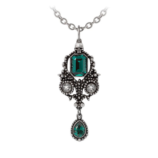 Silberfarbene elegante Kette Lost Jewels Of Paris Kette mit österreichischen jadegrünen Kristallen von Alchemy