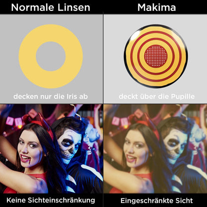 Referenzbild Sichtfeld (Kontaktlinse deckt die Pupille ab und schrenkt die Sicht ein) 