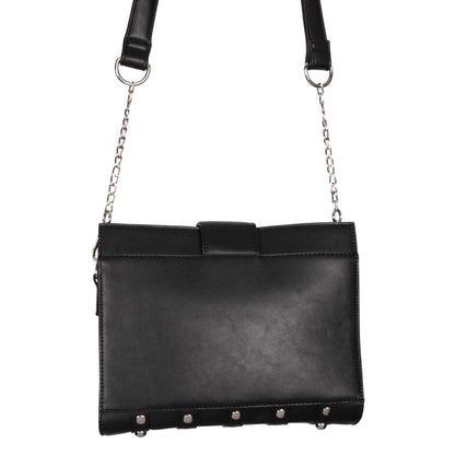 Schwarze Umhängetasche MIDNIGHT BAG mit Mondanhänger von Poizen Industries