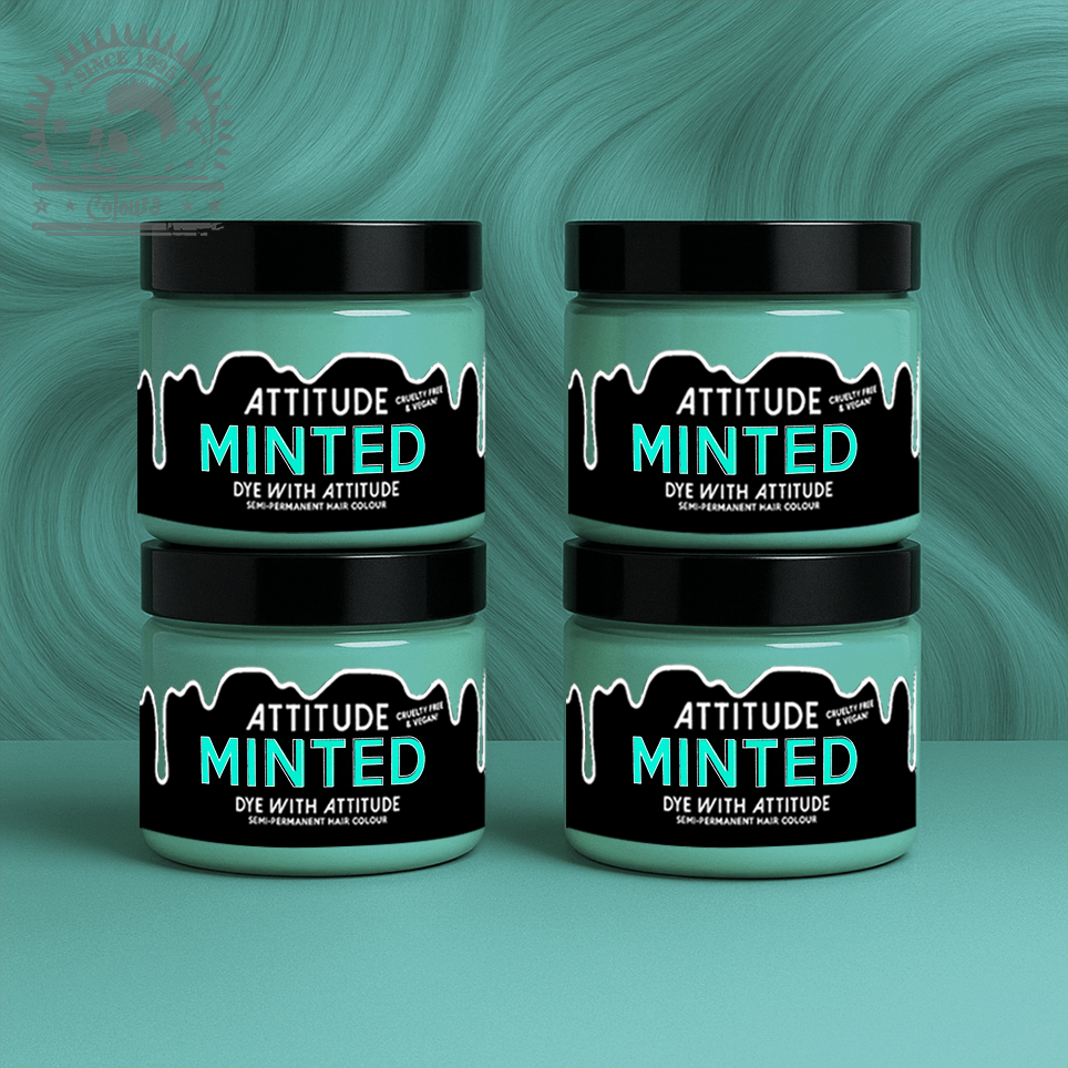 Vier semi-permanente Haartönungen 4er-Sparset MINTED PASTEL GREEN in dem Farbton Mintgrün von Attitude
