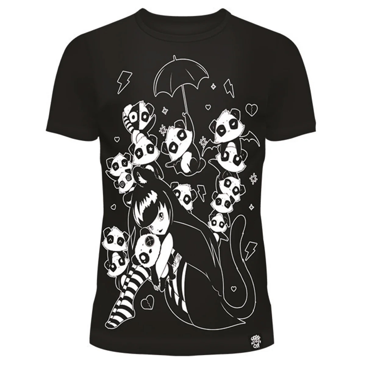 Schwarz-weißes Oberteil MISS PANDA T SHIRT mit niedlichem Pandaprint von Killer Panda