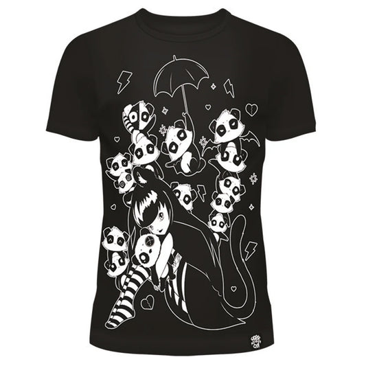 Schwarz-weißes Oberteil MISS PANDA T SHIRT mit niedlichem Pandaprint von Killer Panda
