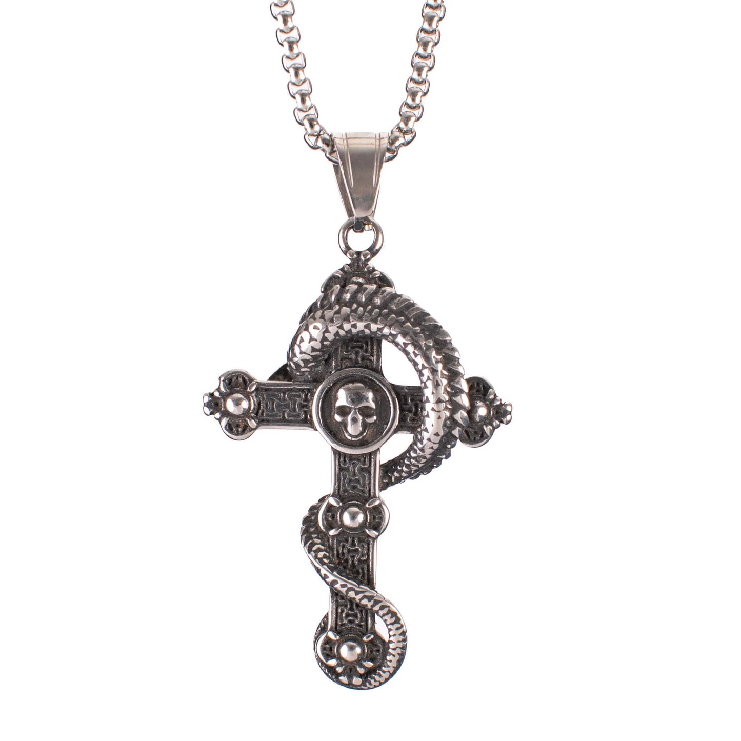 Silberne Kette MORTCROSS PENDANT mit Kreuzdesign von Poizen Industries
