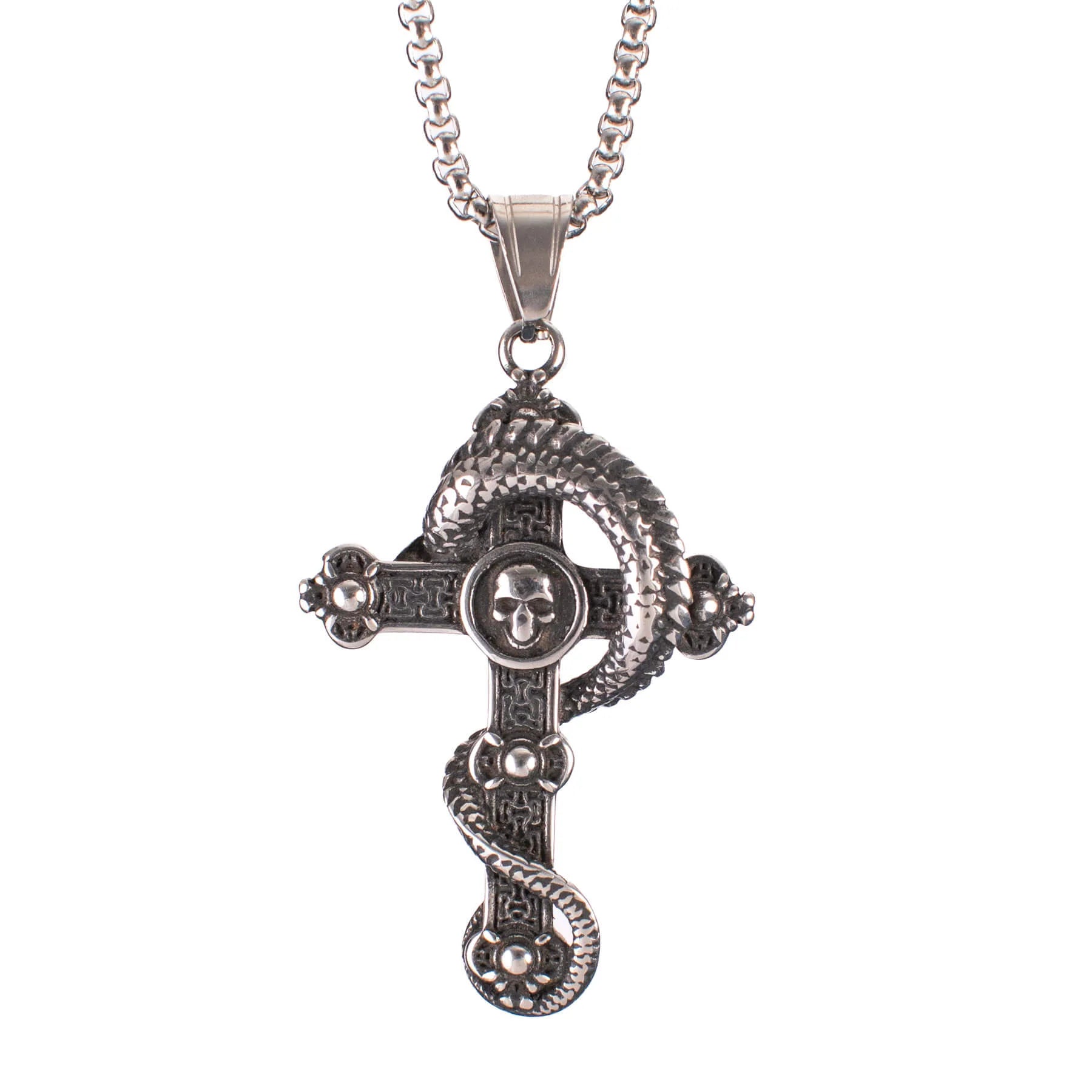 Silberne Kette MORTCROSS PENDANT mit Kreuzdesign von Poizen Industries