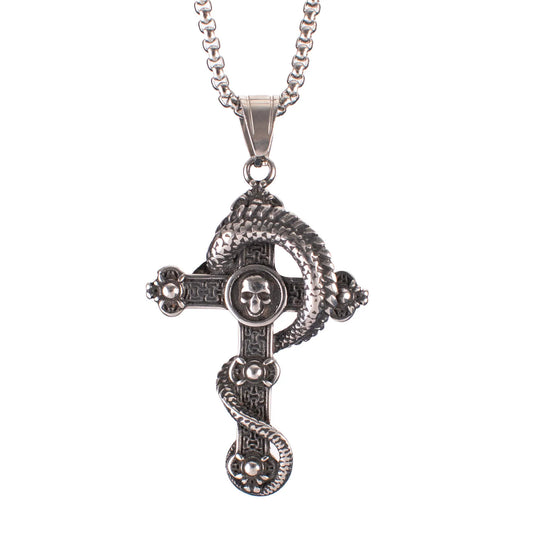 Silberne Kette MORTCROSS PENDANT mit Kreuzdesign von Poizen Industries