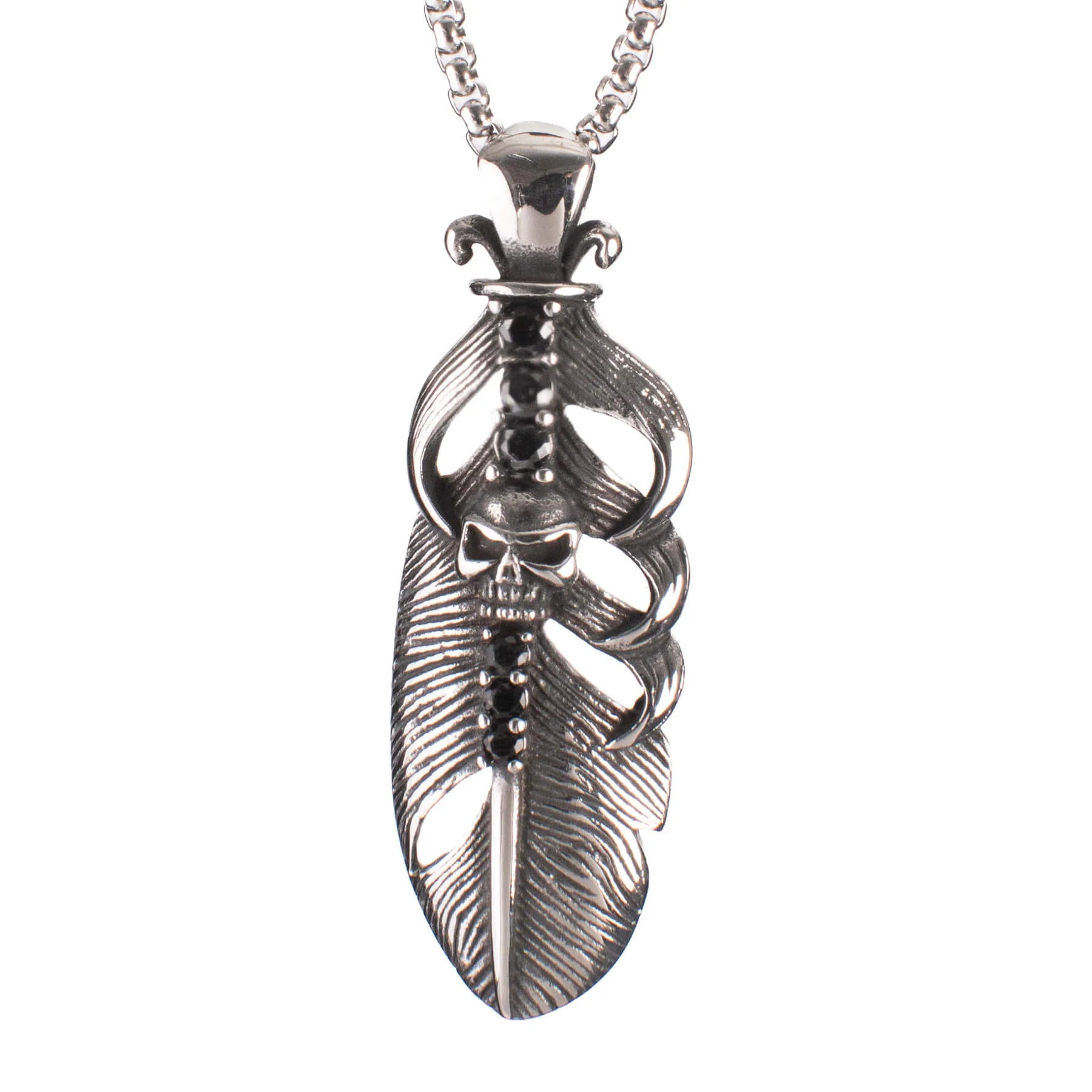 Silberne Kette MORTPLUME PENDANT mit Federdesign von Poizen Industries