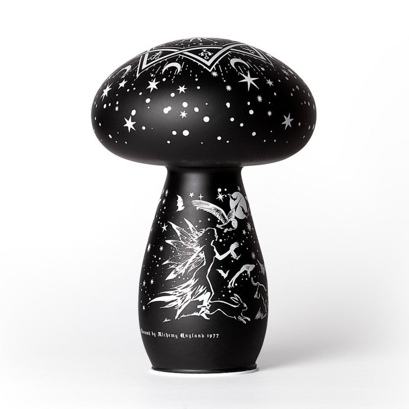 Schwarze Pilzförmige Lampe Mycelia Dreams Toadstool Lamp mit magischem Design von Alchemy