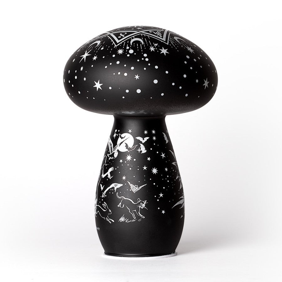 Schwarze Pilzförmige Lampe Mycelia Dreams Toadstool Lamp mit magischem Design von Alchemy