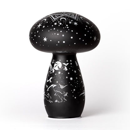 Schwarze Pilzförmige Lampe Mycelia Dreams Toadstool Lamp mit magischem Design von Alchemy