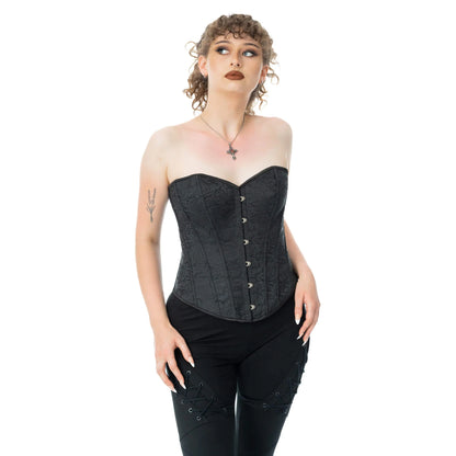 Schwarzes Korsett NOIR ROSE CORSET mit Rosenmuster von Vixxsin