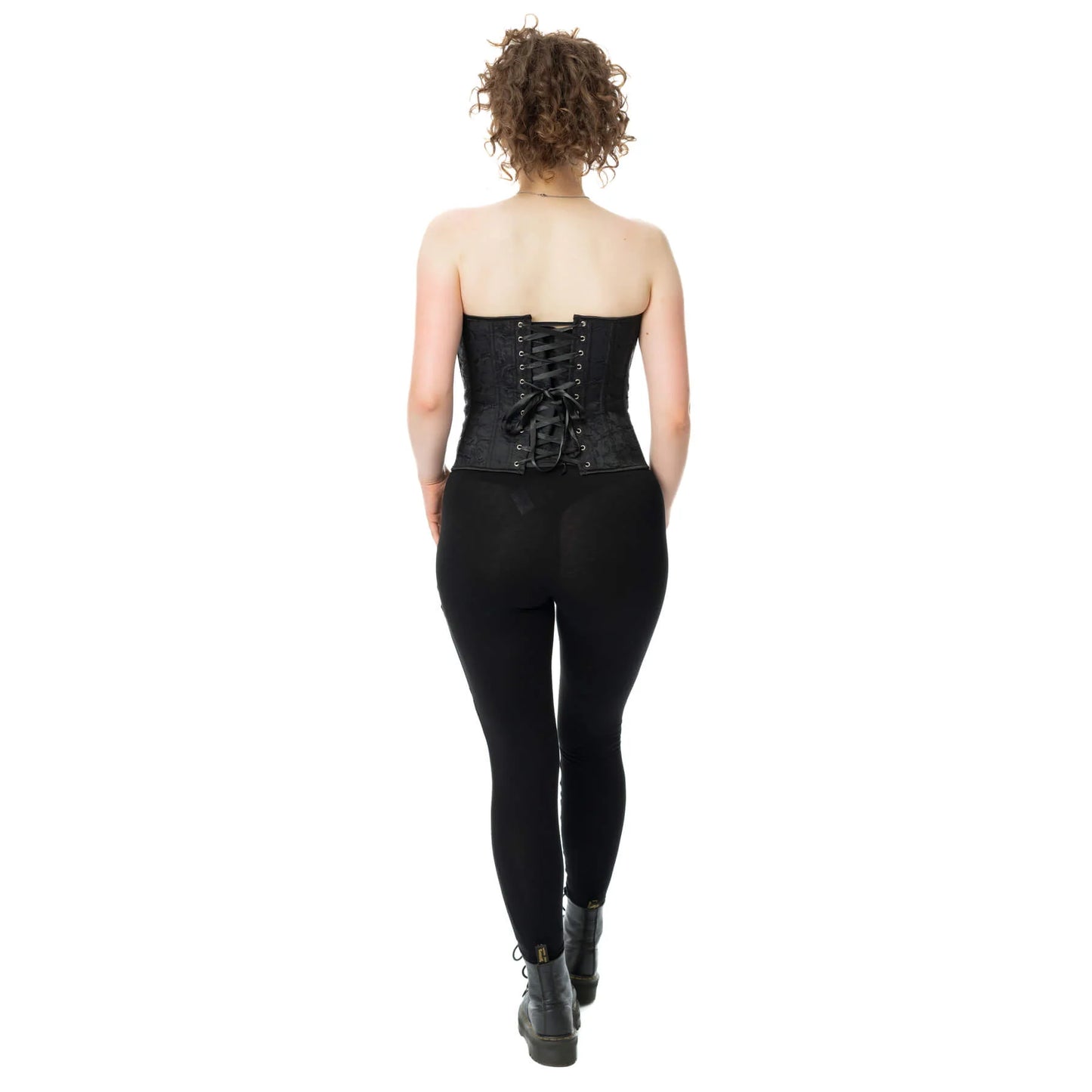Schwarzes Korsett NOIR ROSE CORSET mit Rosenmuster von Vixxsin