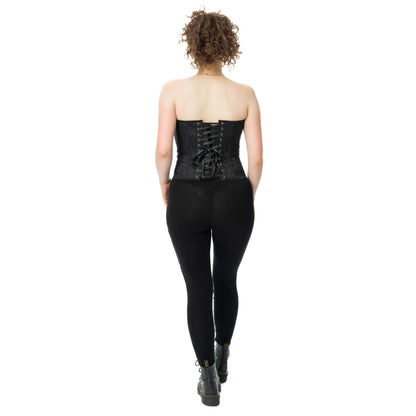 Schwarzes Korsett NOIR ROSE CORSET mit Rosenmuster von Vixxsin