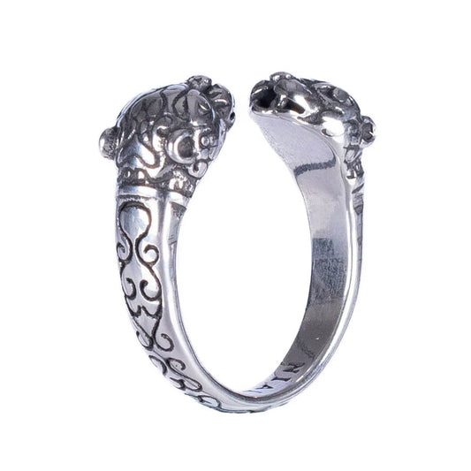 Silberfarbender Ring PANTHRA RING mit Pantherkopfdesign von Poizen Industries