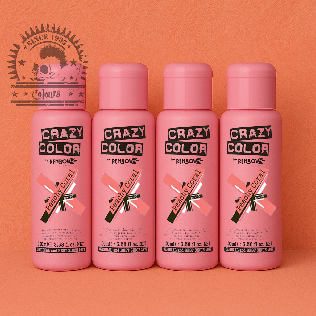 semi-permanente Haartönung 4er Box&nbsp;PEACHY CORAL in dem Farbton&nbsp;Korall von&nbsp;Crazy Color