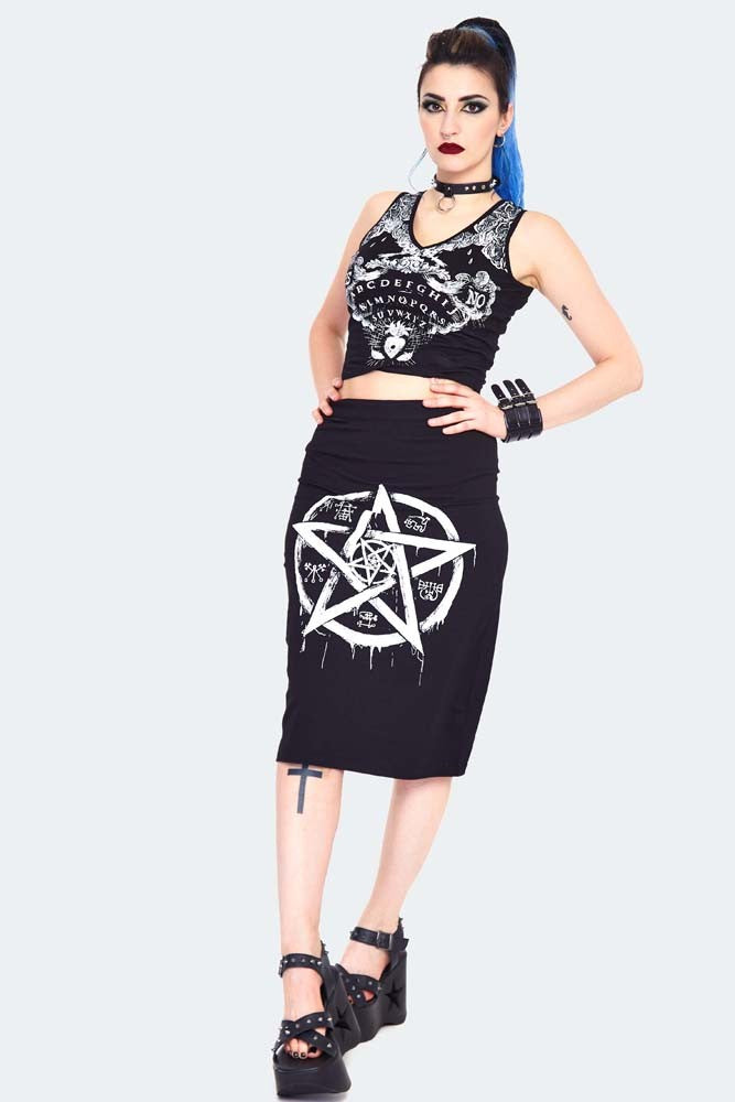 Pentagram Jersey Pencil Skirt