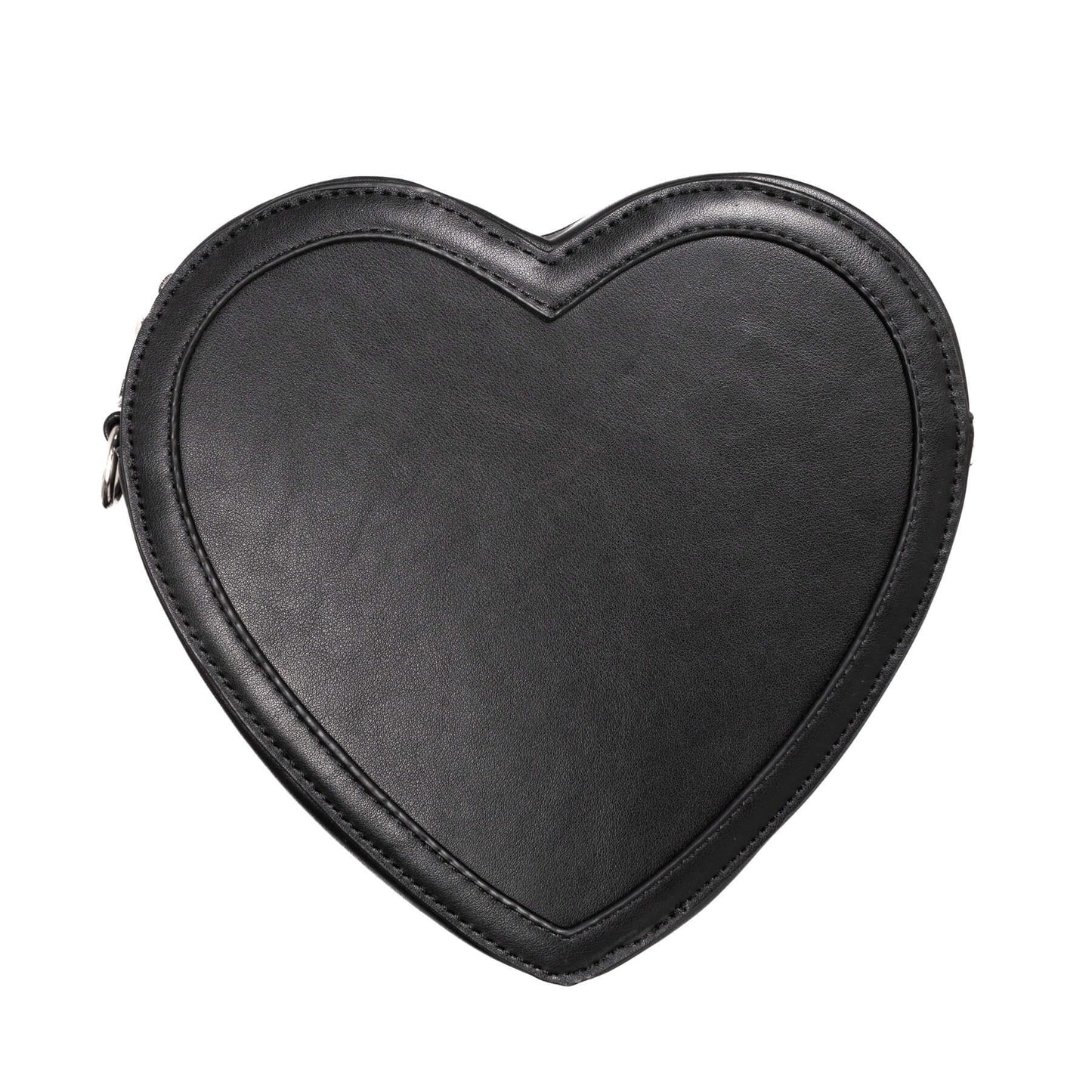 Schwarze, herzförmige Umhängetasche PENTAHAUNT LOVE BAG mit Pentagram von Poizen Industries