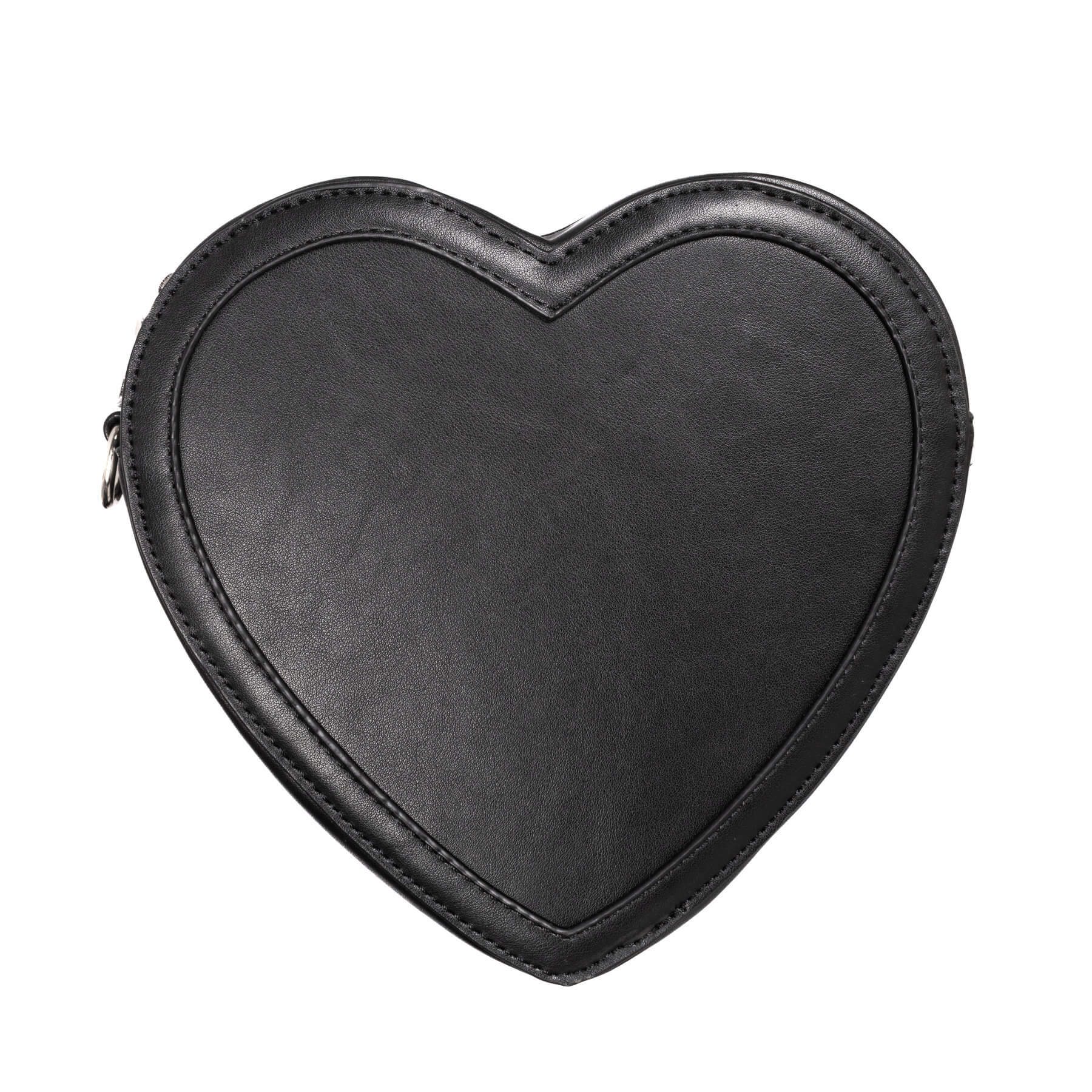 Schwarze, herzförmige Umhängetasche PENTAHAUNT LOVE BAG mit Pentagram von Poizen Industries