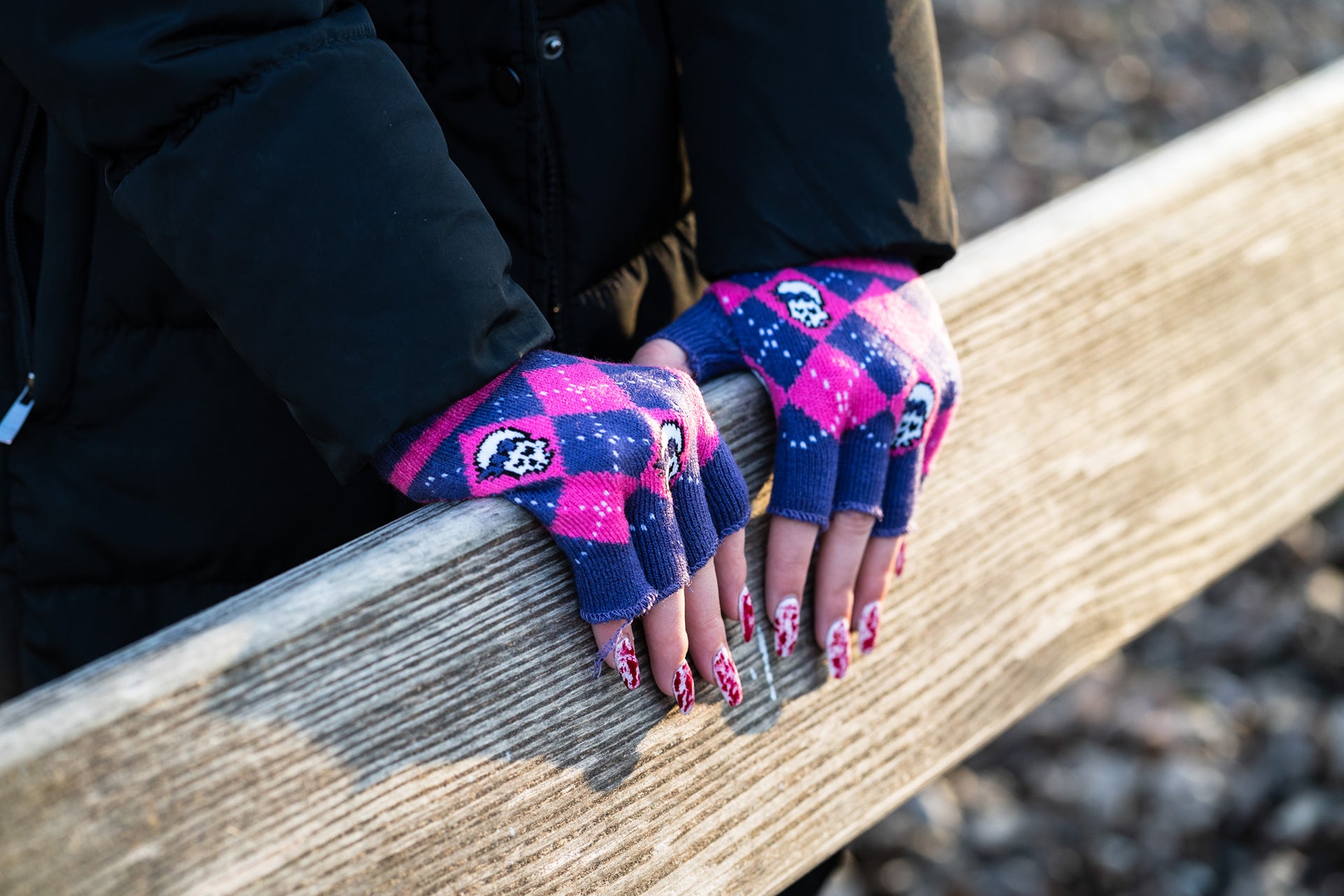 handschuhe pirat Handschuhe Raute Pink Rock Daddy
