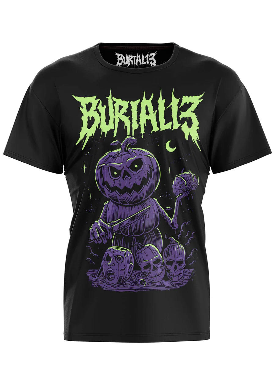 Schwarzes Oberteil PUMPKINHEAD&nbsp;Shirt Krampusprint von Easure