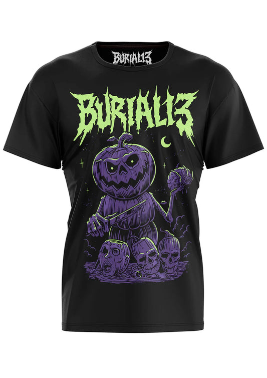 Schwarzes Oberteil PUMPKINHEAD&nbsp;Shirt Krampusprint von Easure