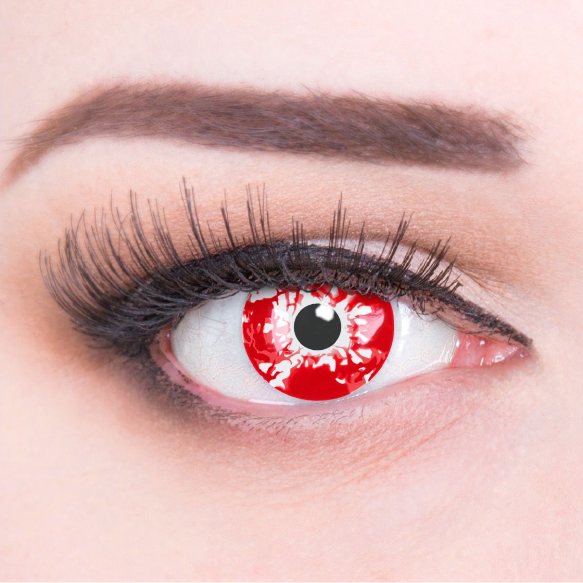 Rot-weiße Kontaktlinse Red Zombie FL23 von MeralenS