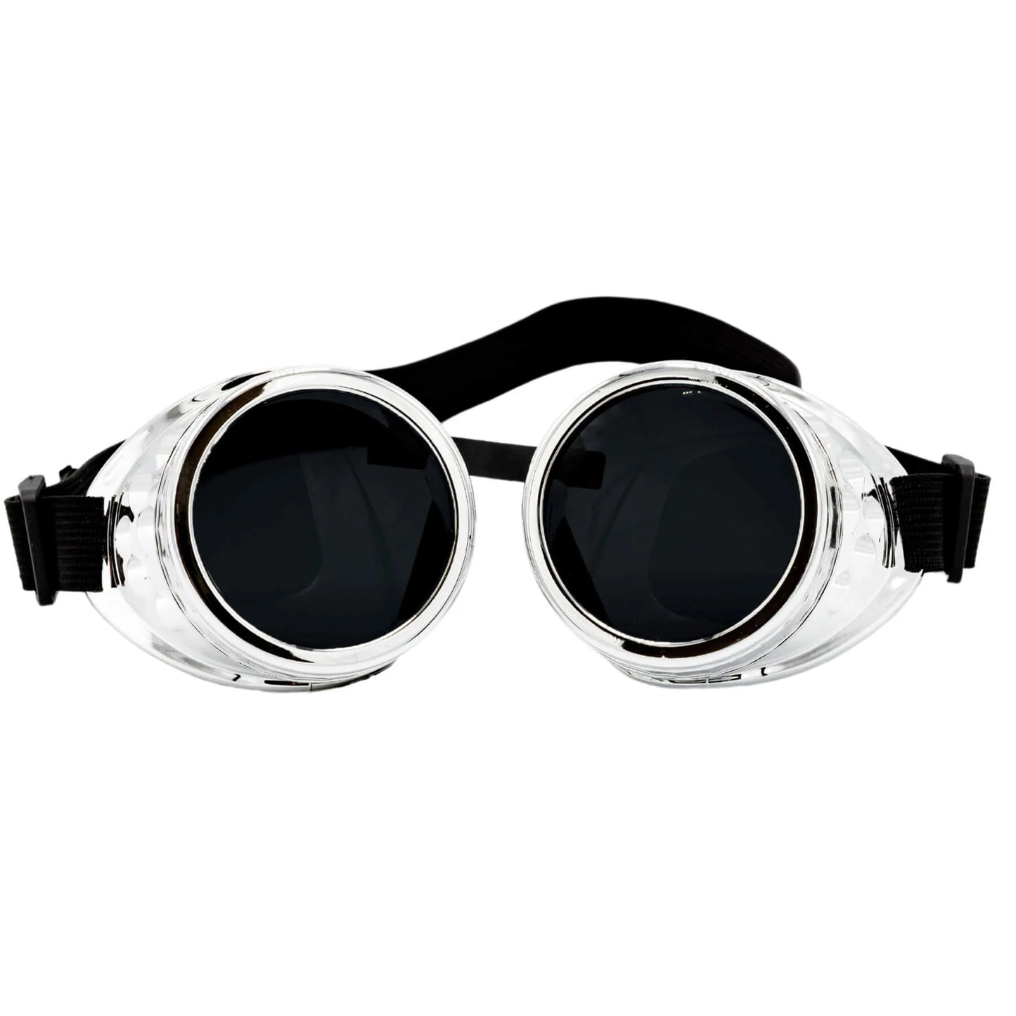 Silberfarbende Steampunkbrille RIOT GOGGLES von Poizen Industries 