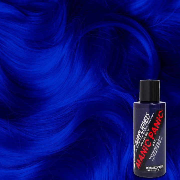semi-permanente Haartönung Amplified ROCKABILLY BLUE in dem Farbton Blau von Manic Panic