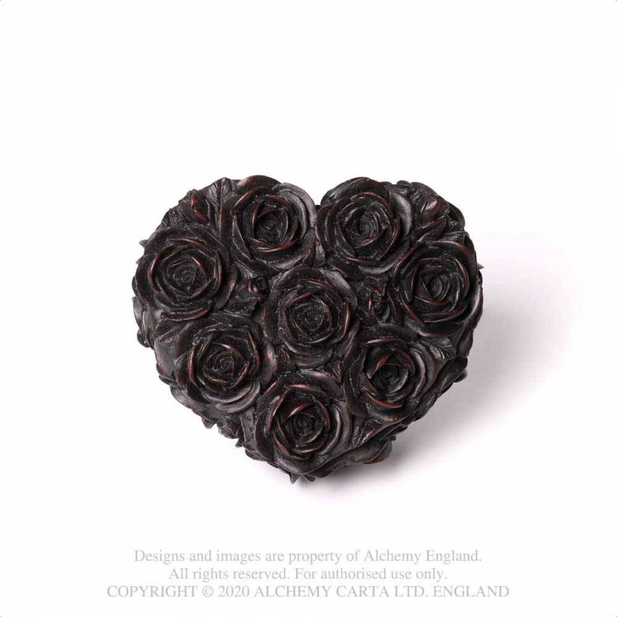 Rose Heart Trinket Box Black Alchemy