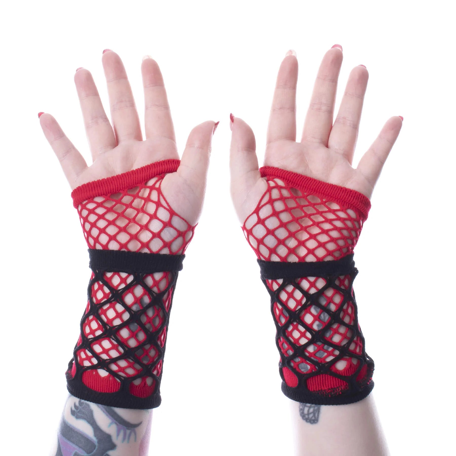 RUBY MESH GLOVES - RED/BLACK Poizen Industries