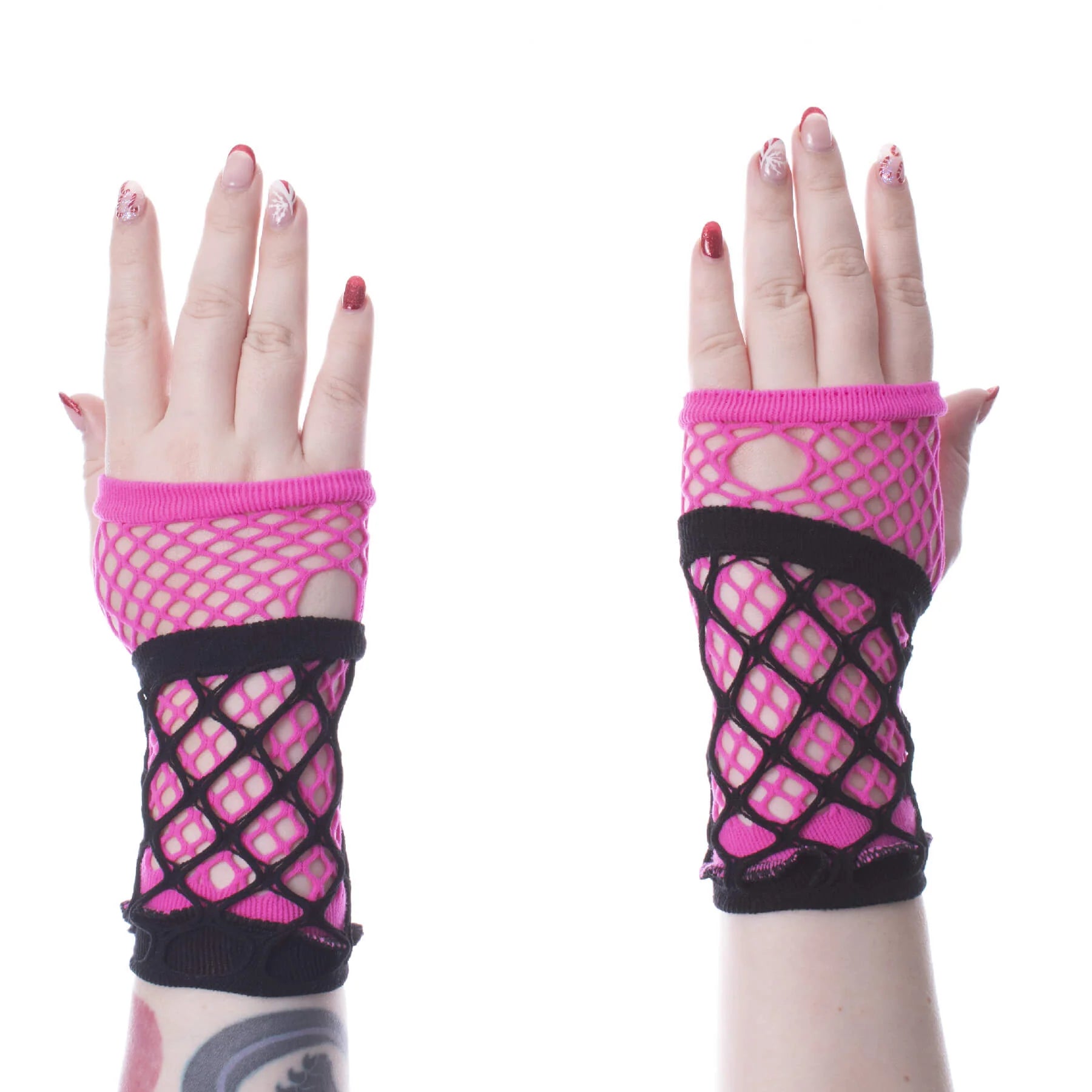 RUBY MESH GLOVES - PINK/BLACK Poizen Industries