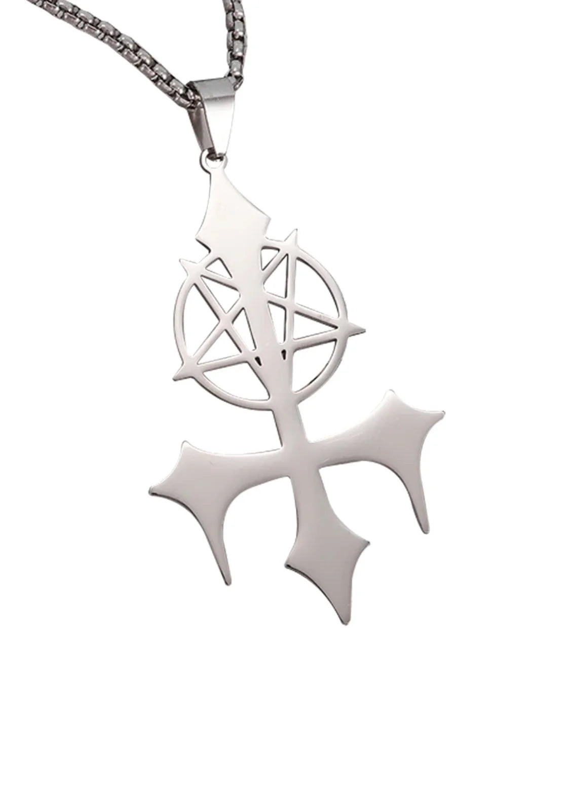 Silberfarbende SATANIC CROSS NECKLACE von EASURE