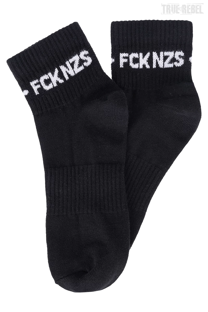 Quarter Socks FCK NZS Black True Rebel