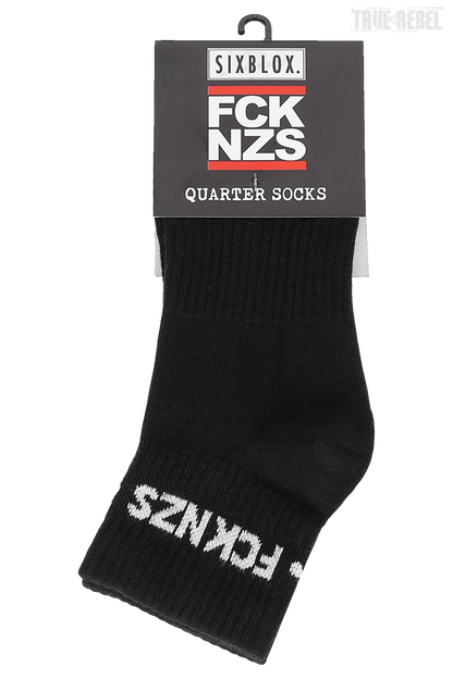 Quarter Socks FCK NZS Black True Rebel
