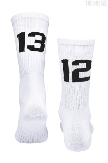 Weiße Socks 1312 White mit 1312 Schriftzug von Sixblox