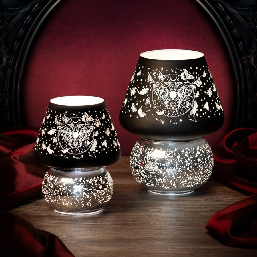 Schwarze Lampe Small Luna Moth Lamp mit Mottenprint von Alchemy