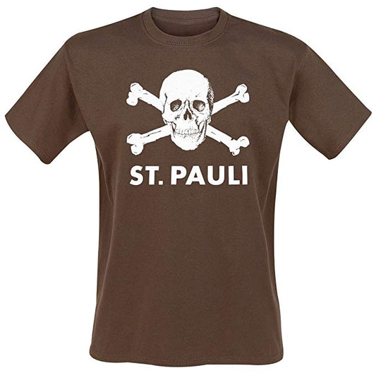 Braunes St.Pauli T-Shirt Totenkopf Colours Shop Hamburg