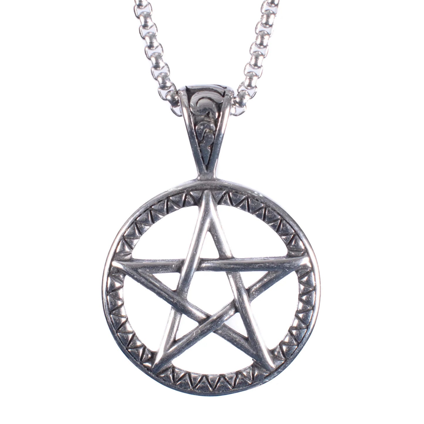 Silberne Kette OCCULT PENDANT Black mit Pentagramdesign von Poizen Industries