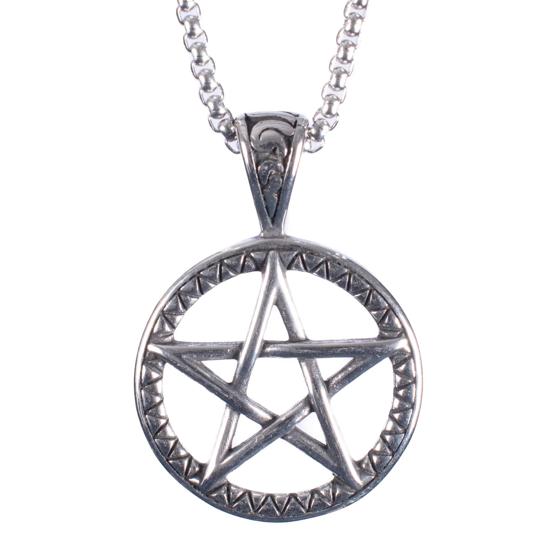 Silberne Kette OCCULT PENDANT Black mit Pentagramdesign von Poizen Industries
