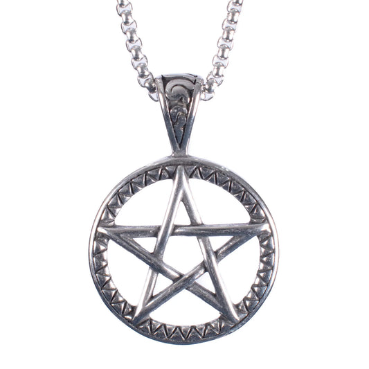 Silberne Kette OCCULT PENDANT Black mit Pentagramdesign von Poizen Industries