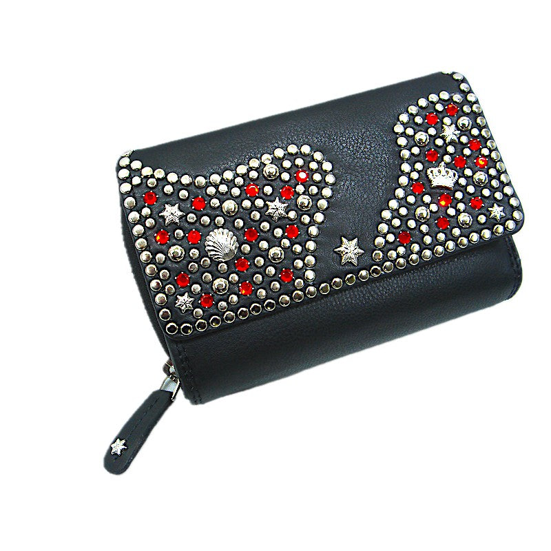 Geldbörse Großraum Diana/Zip Rot Strass-Depot