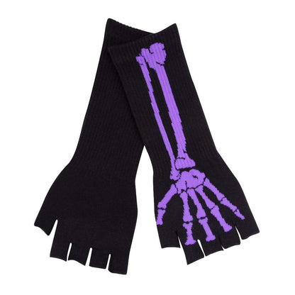 fingerlose handschuhe lila Lange Handschuhe Bones Purple Rock Daddy