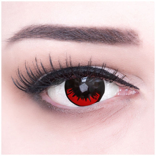 Oben schwarze und unten rote Kontaktlinse Tanjiro mit eingeschränktem Sichtfeld von MeralenS