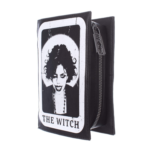 Schwarze, rechteckige Tasche WITCH TAROT BAG mit Hexenprint von Heartless