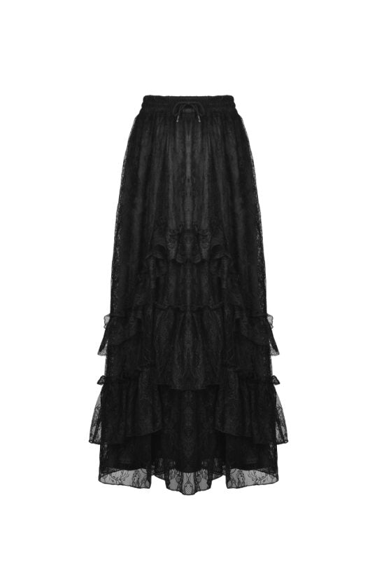 Schwarzer, langer Spitzenrock LACE LYRICS SKIRT von Dark In Love