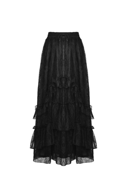 Schwarzer, langer Spitzenrock LACE LYRICS SKIRT von Dark In Love