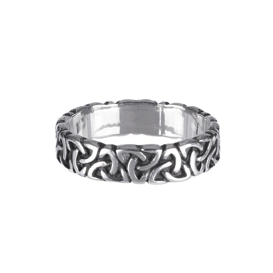 Silberfarbender Ring TRINITY RING mit nordischem Design von Poizen Industries