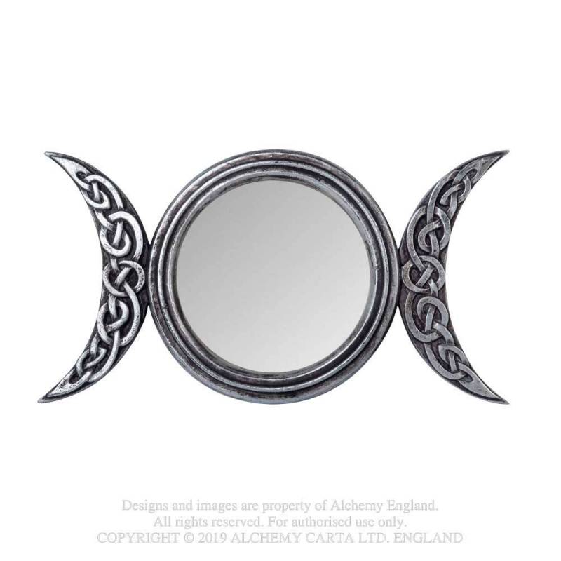 Silberfarbender Spiegel Triple Moon Mirror im Monddesign von Alchemy