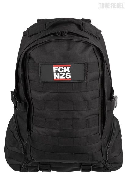 FCK NZS Rucksack mit drei Patches zum Wechseln und verschiedenen Taschen und Fächern von True Rebel