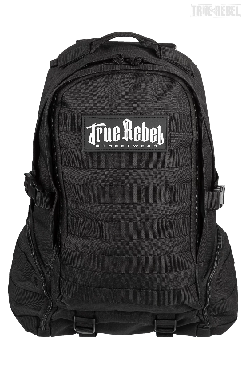 FCK NZS Rucksack mit drei Patches zum Wechseln und verschiedenen Taschen und Fächern von True Rebel